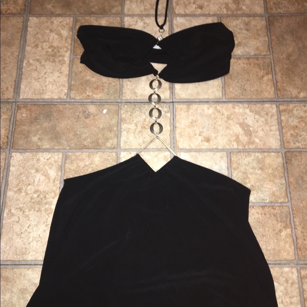 Black 2-piece connected dress